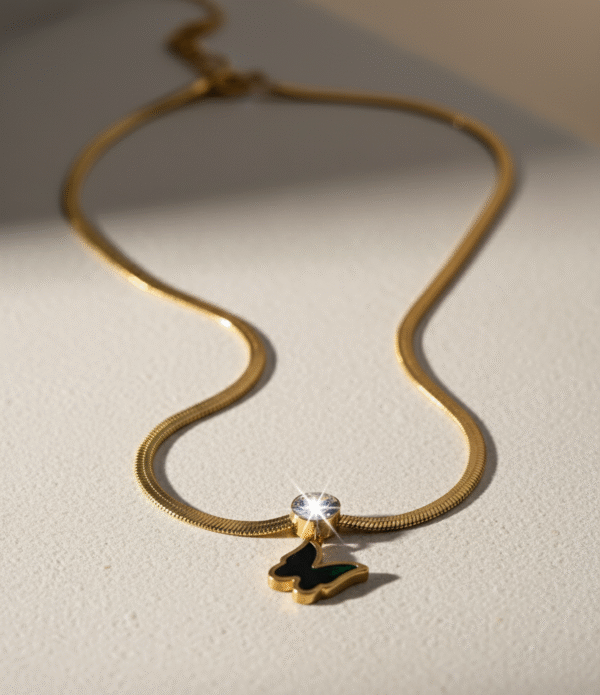 Anti Tarnish Butterfly Pendant Necklace