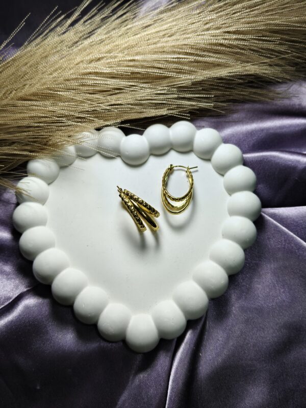 Dual-Style Gold Hoop Earring Set – Anti-Tarnish Finish
