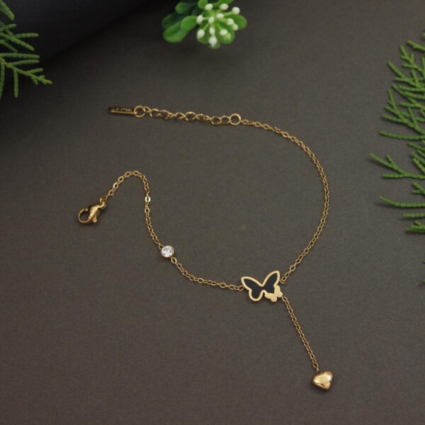 Enamel Butterfly Dangle Bracelet – Anti-Tarnish Fine Chain