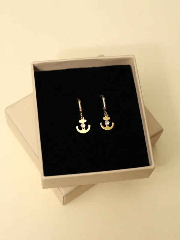Little Anchor Drop Mini Hoop Earrings – Nautical Charm