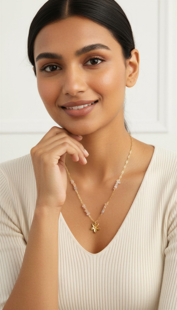 Golden Bee Blossom Necklace. Anti Tarnish.