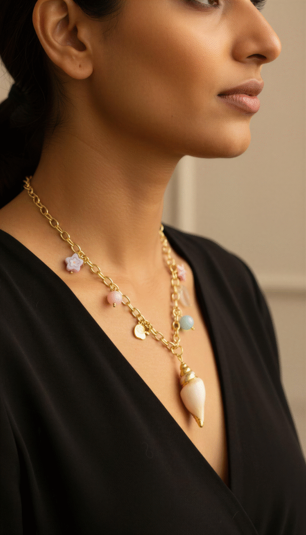 Pastel Beach Shell Necklace. Anti Tarnish.