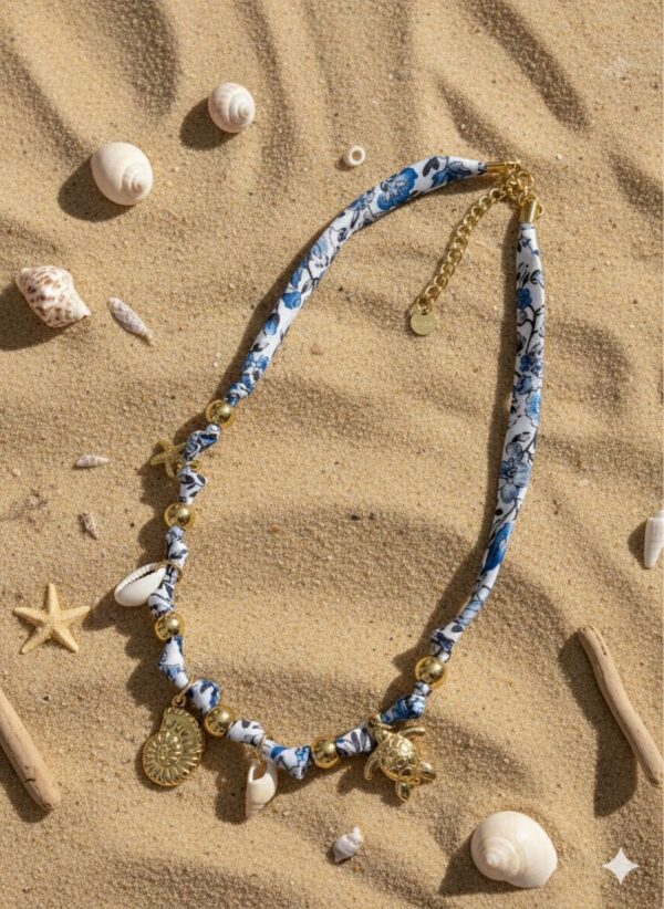 Azure Beach Safari Necklace. Anti Tarnish.