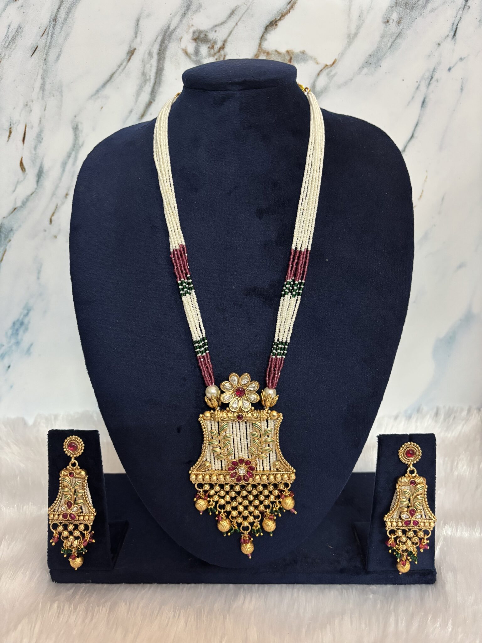 royal-pearl-floral-square-locket-haram-set