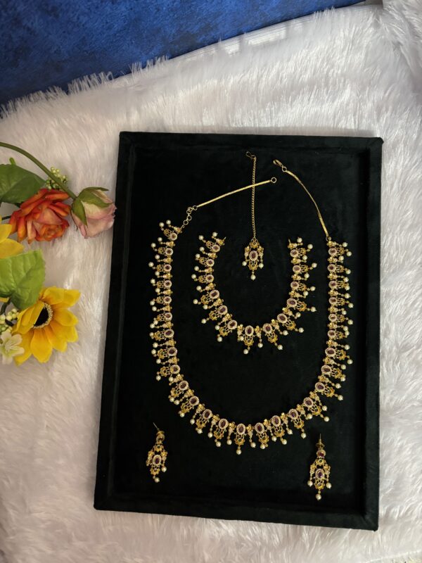 Royal Kundan Pearl Necklace & Haram Bridal Set