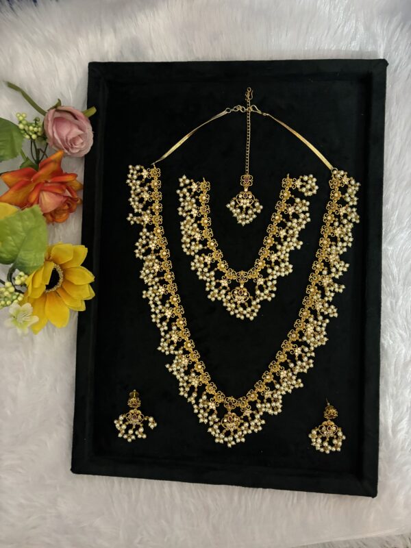 Pearl Elegance Bridal Necklace & Haram Set