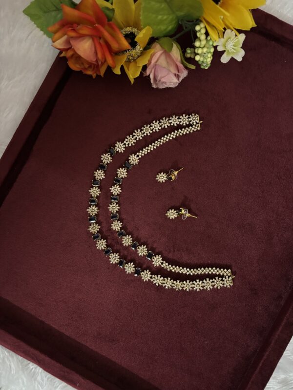 Midnight Bloom Diamond-Finish Necklace Set