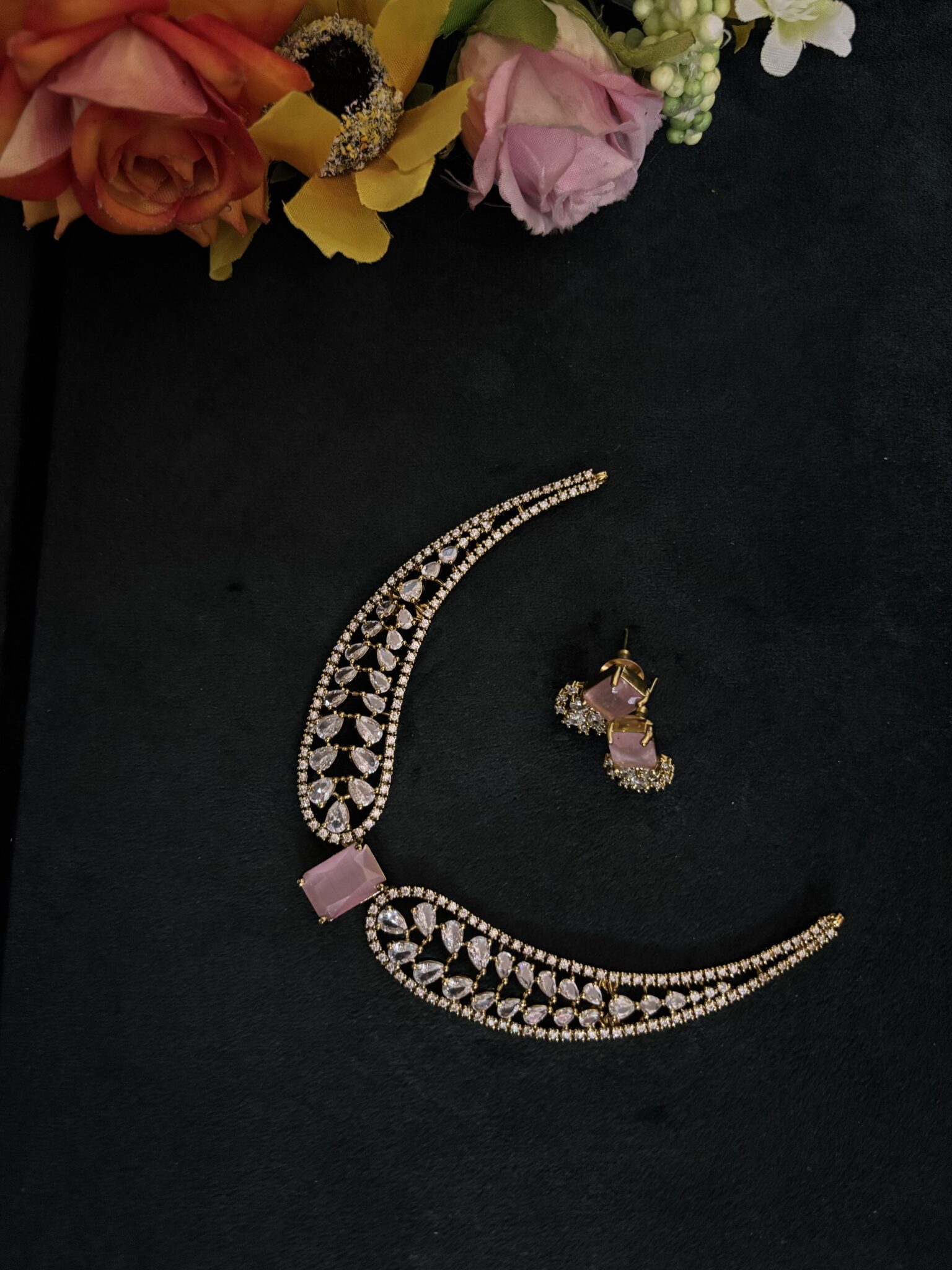 rose-quartz-sparkle-diamond-finish-necklace-set