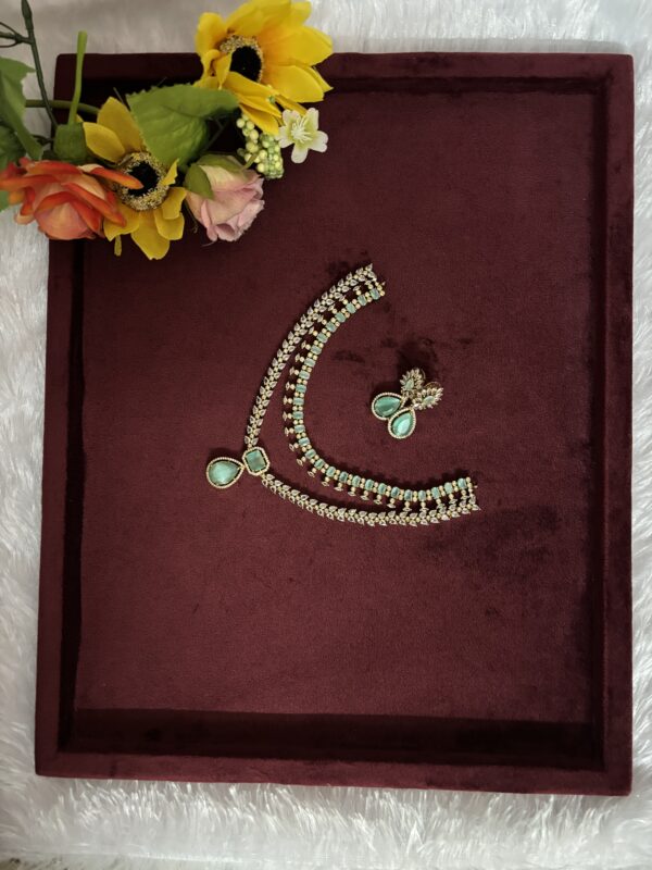 Aqua Shine Diamond-Finish Necklace Set