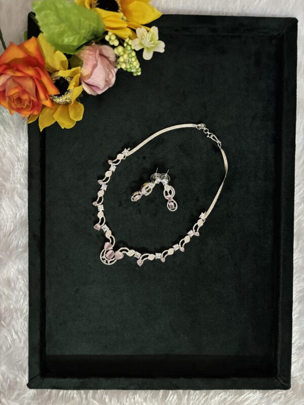 Blush Crystal Vine Necklace Set