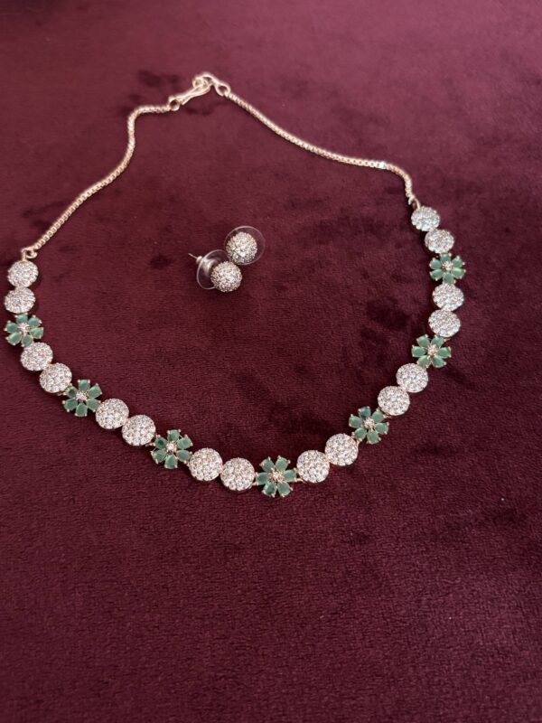 Emerald Bloom CZ Necklace Set
