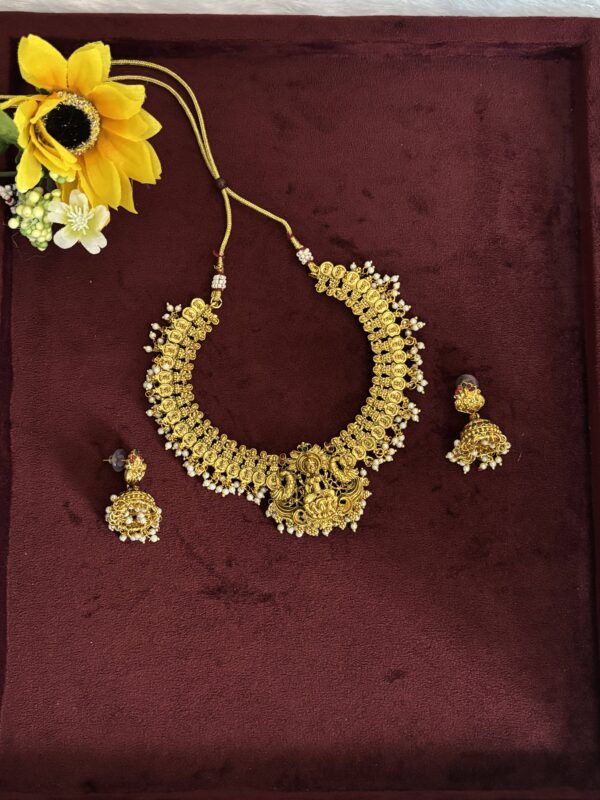 Temple Lakshmi Coin Necklace Set
