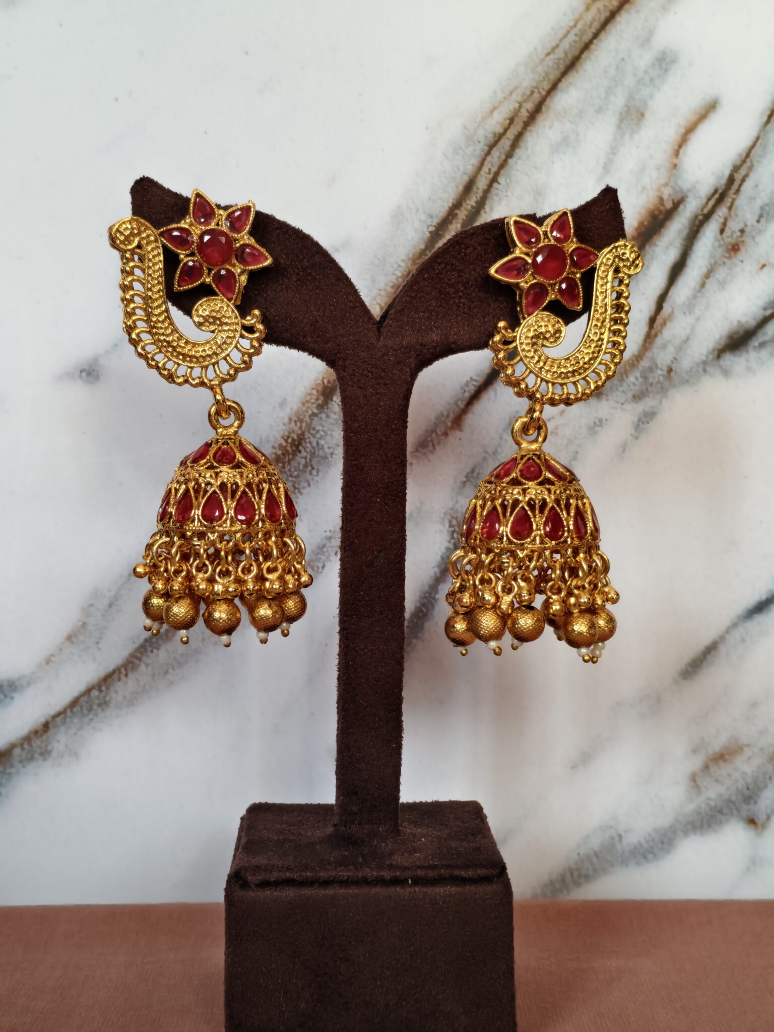 ruby-lotus-jhumka-earrings