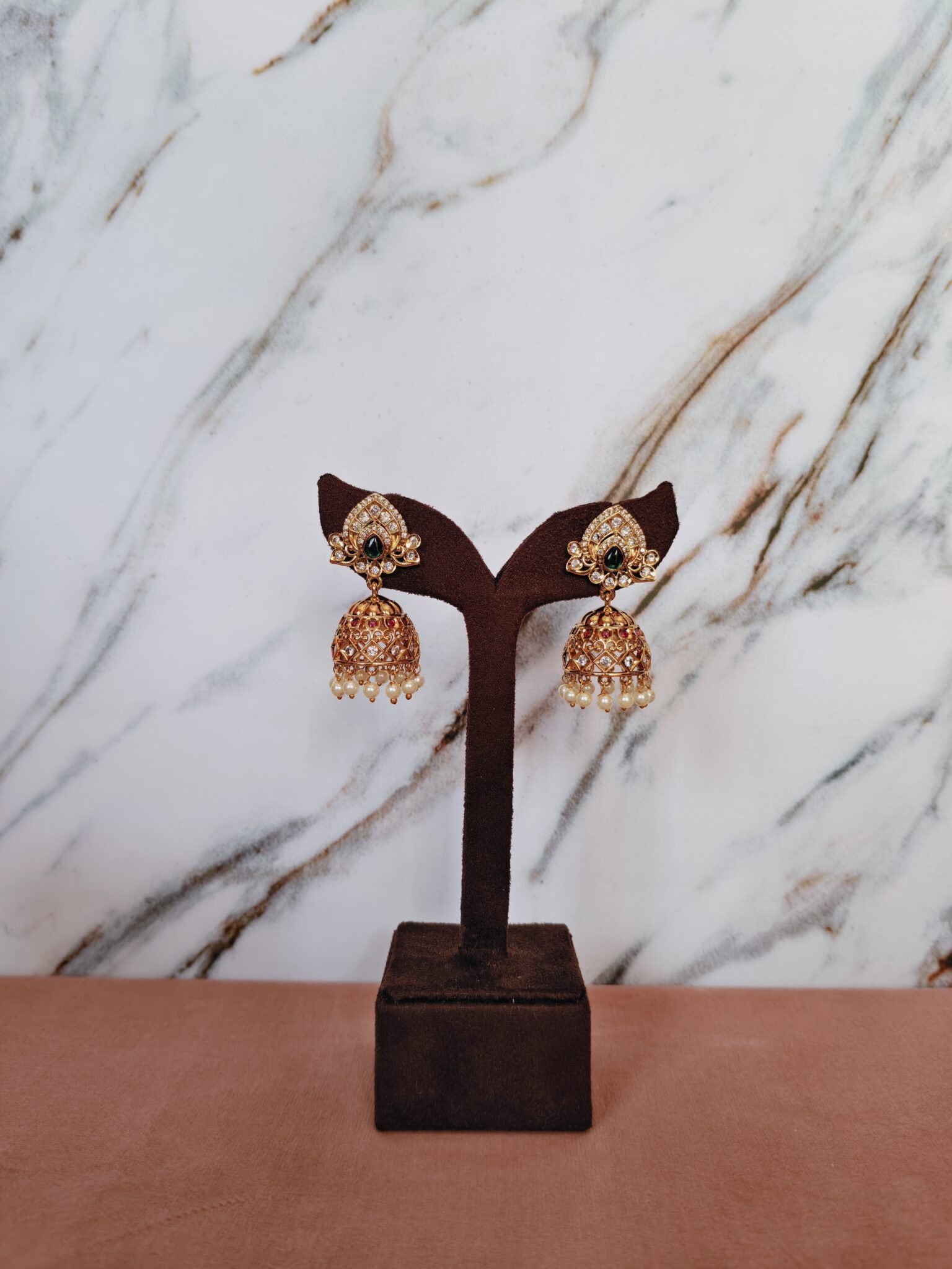 emerald-sparkle-dome-jhumkas