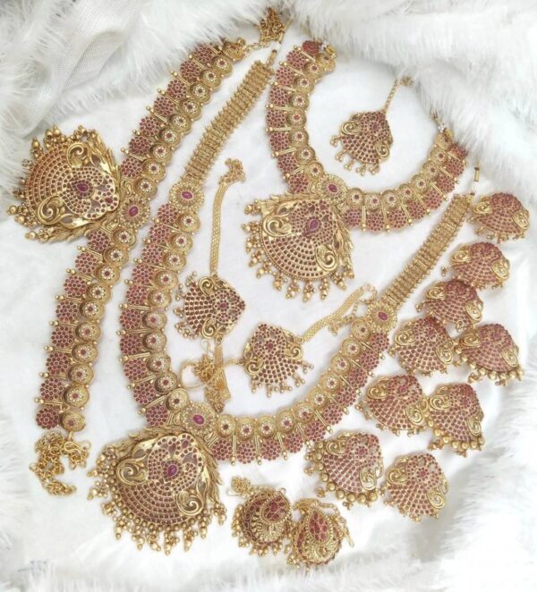 Grand Ruby Stone Bridal Jewellery Set